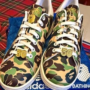 BAPE x Adidas Camo Athletic Shoes